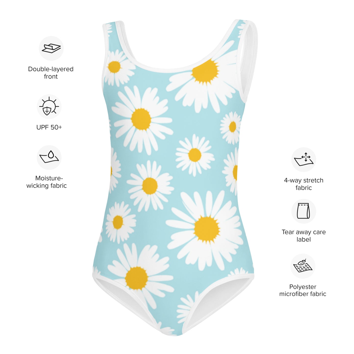 I AM WELL Girls' One-Piece Swimsuit Sunflower