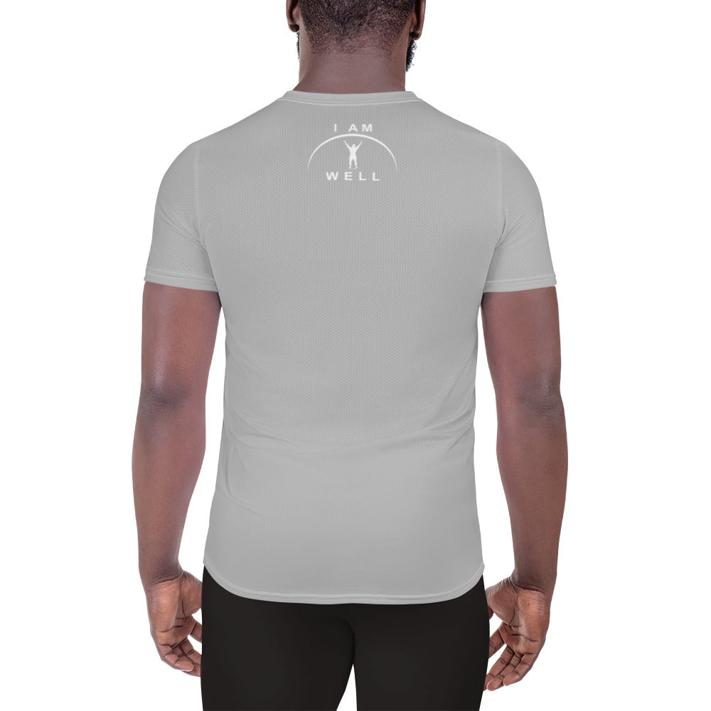 I AM WELL Men's Ultra-Lightweight Performance Athletic T-Shirt - Light Grey w/ White Logo