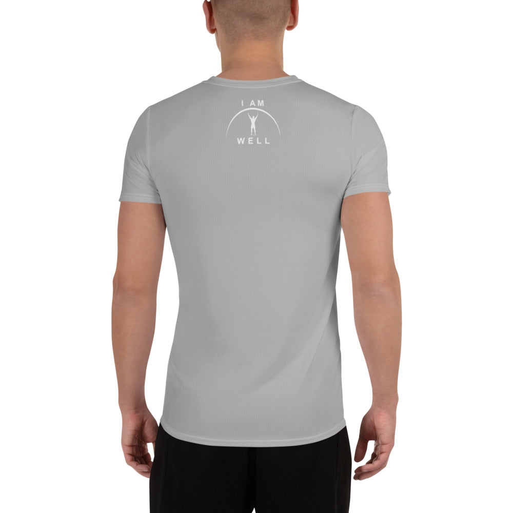 I AM WELL Men's Ultra-Lightweight Performance Athletic T-Shirt - Light Grey w/ White Logo