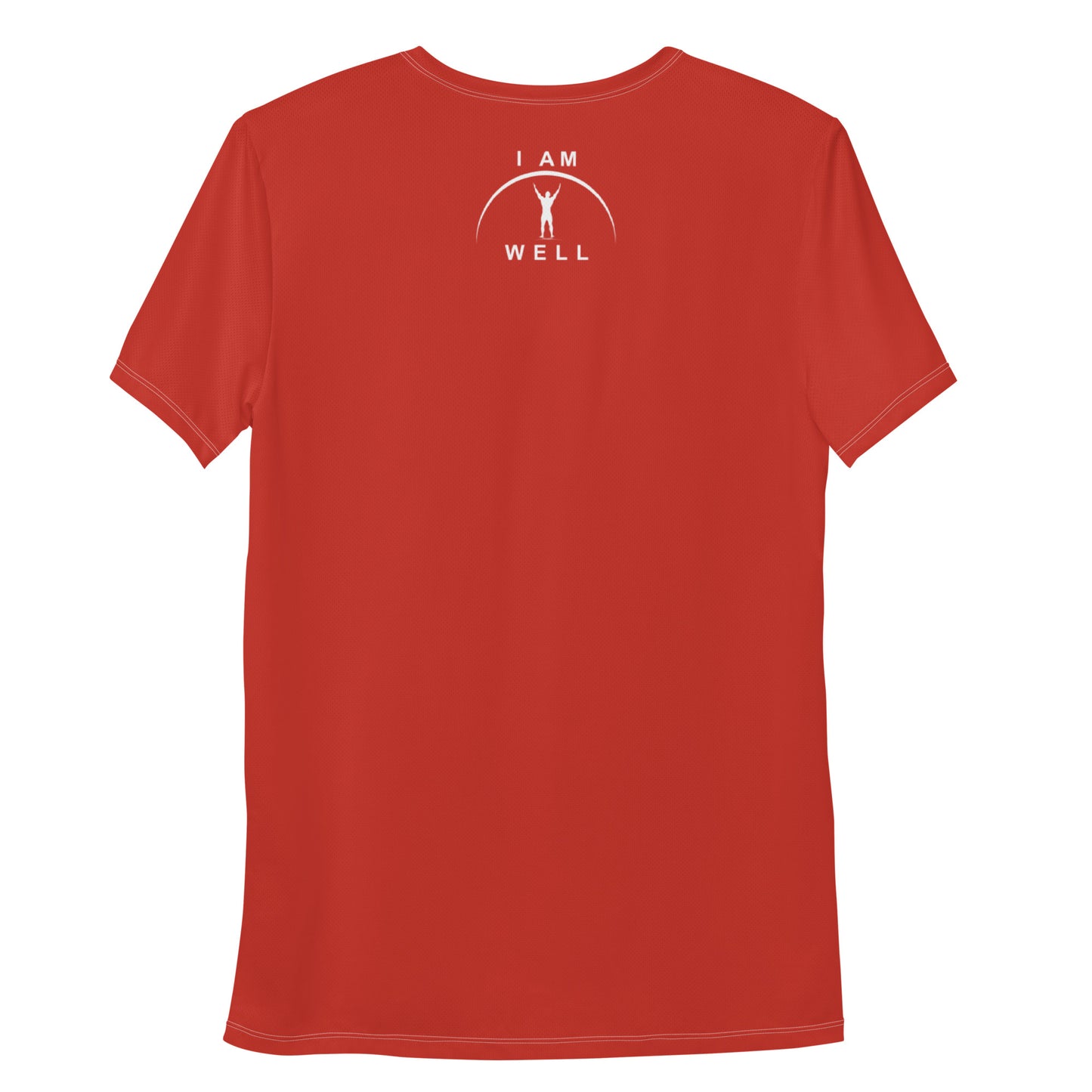 I AM WELL Men's Ultra-Lightweight Performance Athletic T-Shirt - Firefighter Red w/ White Logo