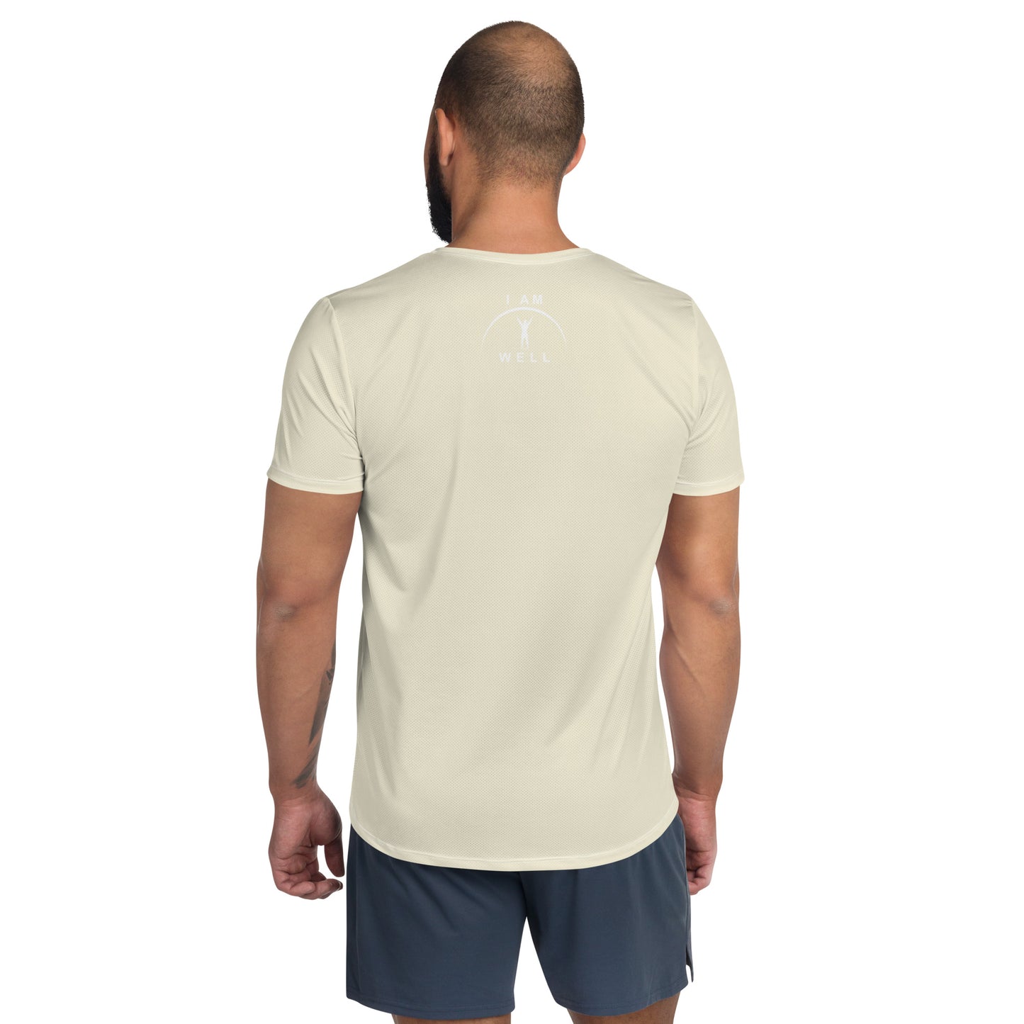 I AM WELL Men's Ultra-Lightweight Performance Athletic T-Shirt - Light Yellow w/ White Logo