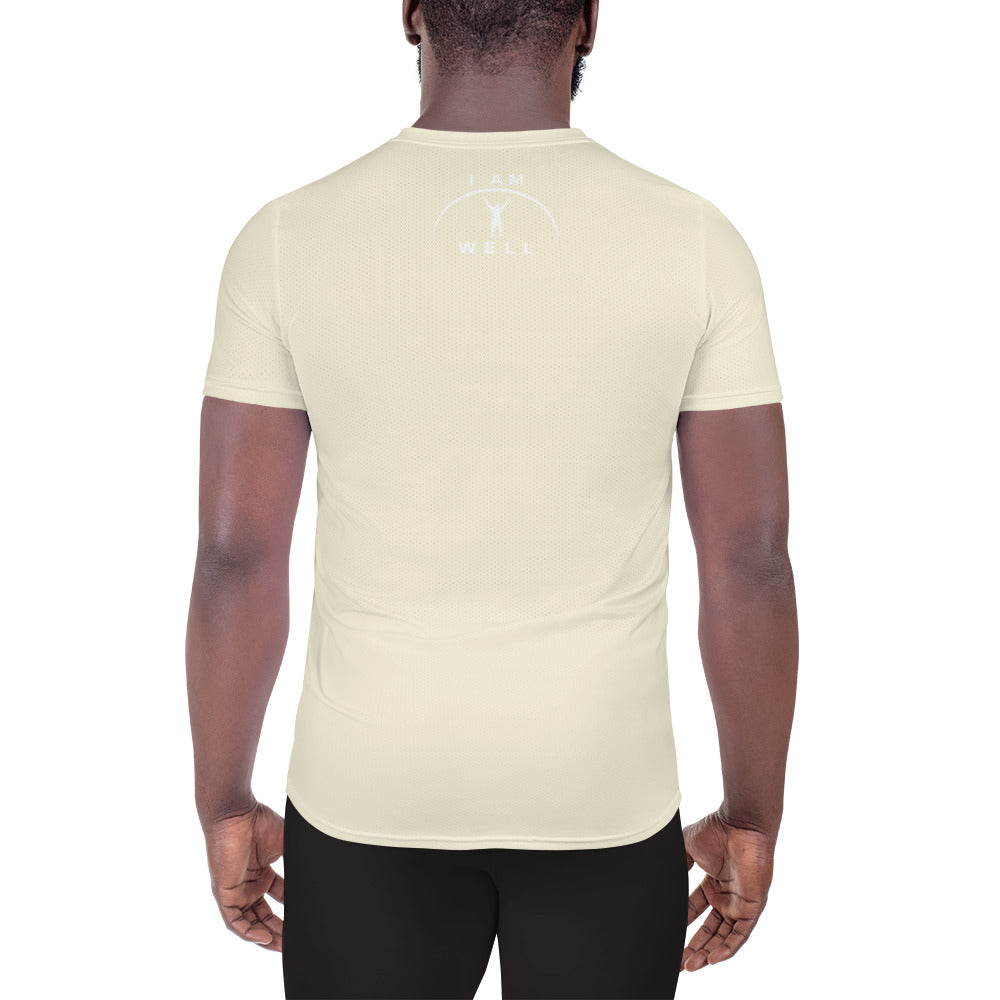 I AM WELL Men's Ultra-Lightweight Performance Athletic T-Shirt - Light Yellow w/ White Logo