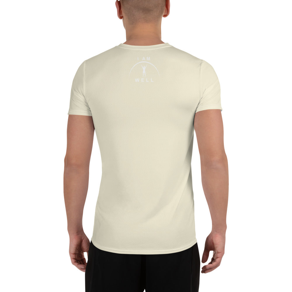 I AM WELL Men's Ultra-Lightweight Performance Athletic T-Shirt - Light Yellow w/ White Logo