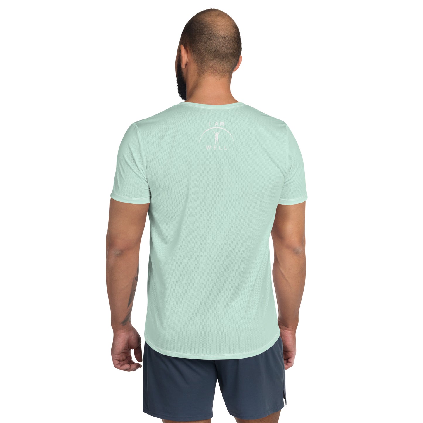 I AM WELL Men's Ultra-Lightweight Performance Athletic T-Shirt - Light Green w/ White Logo