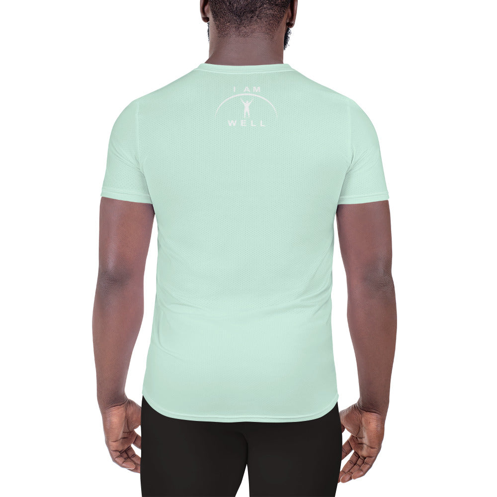 I AM WELL Men's Ultra-Lightweight Performance Athletic T-Shirt - Light Green w/ White Logo