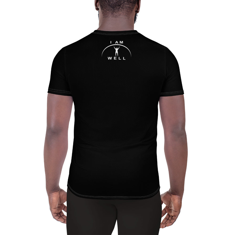 I AM WELL Men's Ultra-Lightweight Performance Athletic T-Shirt - Black w/ White Logo