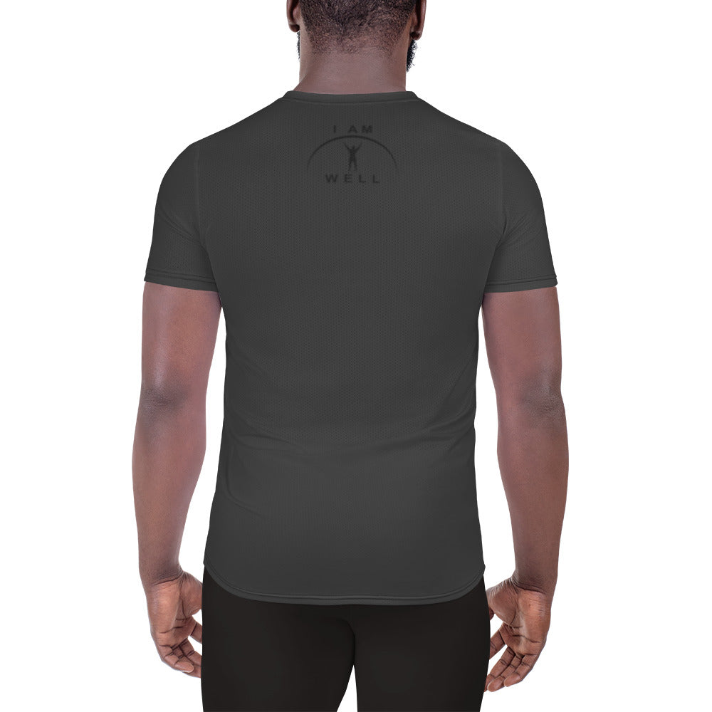 I AM WELL Men's Ultra-Lightweight Performance Athletic T-Shirt - Dark Grey w/ Black Logo