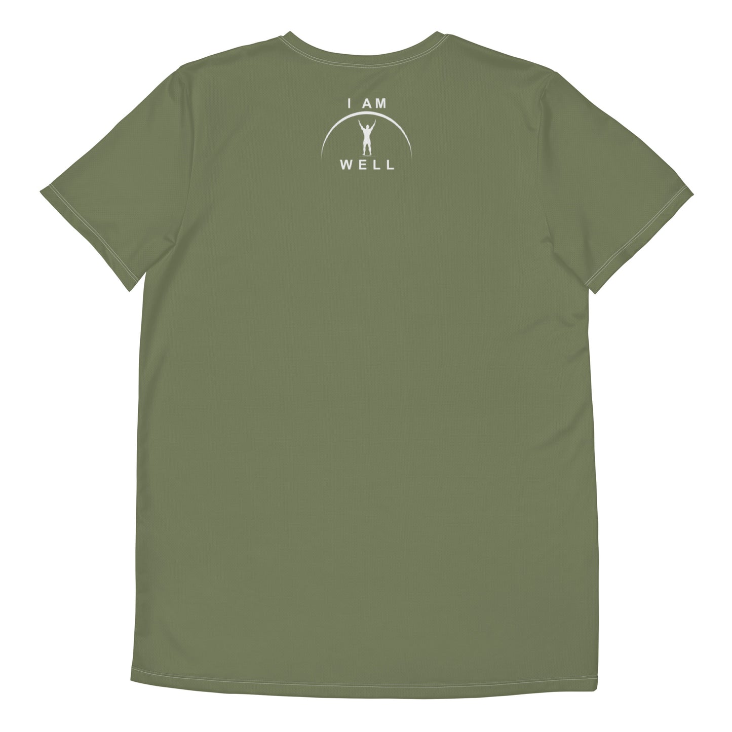 I AM WELL Men's Ultra-Lightweight Performance Athletic T-Shirt - OD Green w/ White Logo