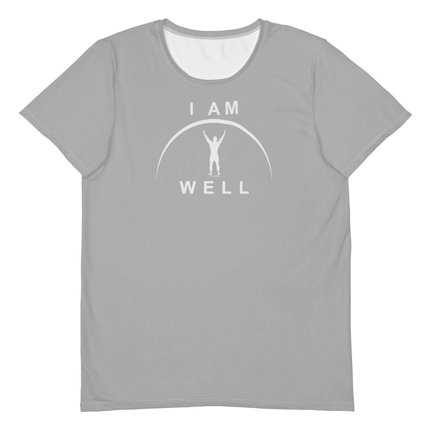 I AM WELL Men's Ultra-Lightweight Performance Athletic T-Shirt - Light Grey w/ White Logo