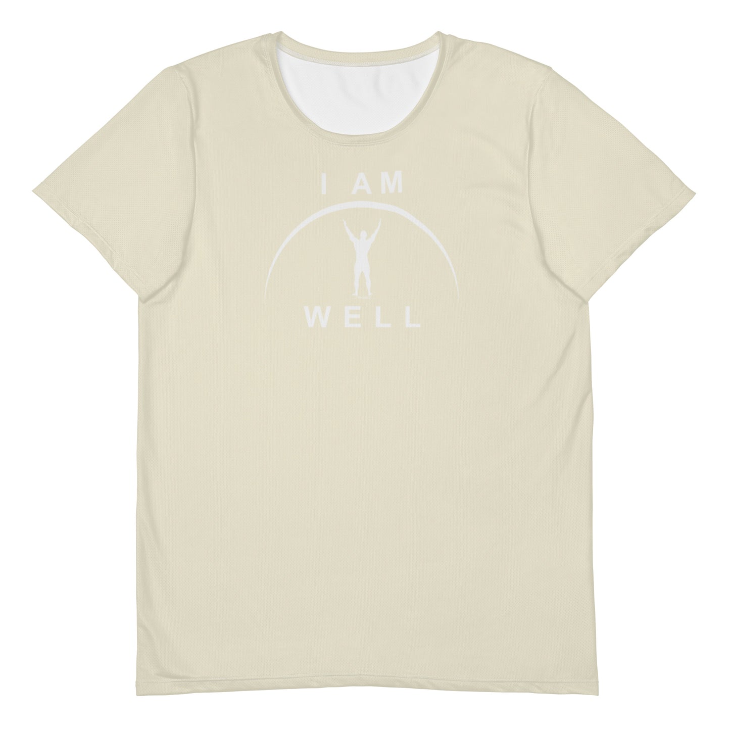 I AM WELL Men's Ultra-Lightweight Performance Athletic T-Shirt - Light Yellow w/ White Logo