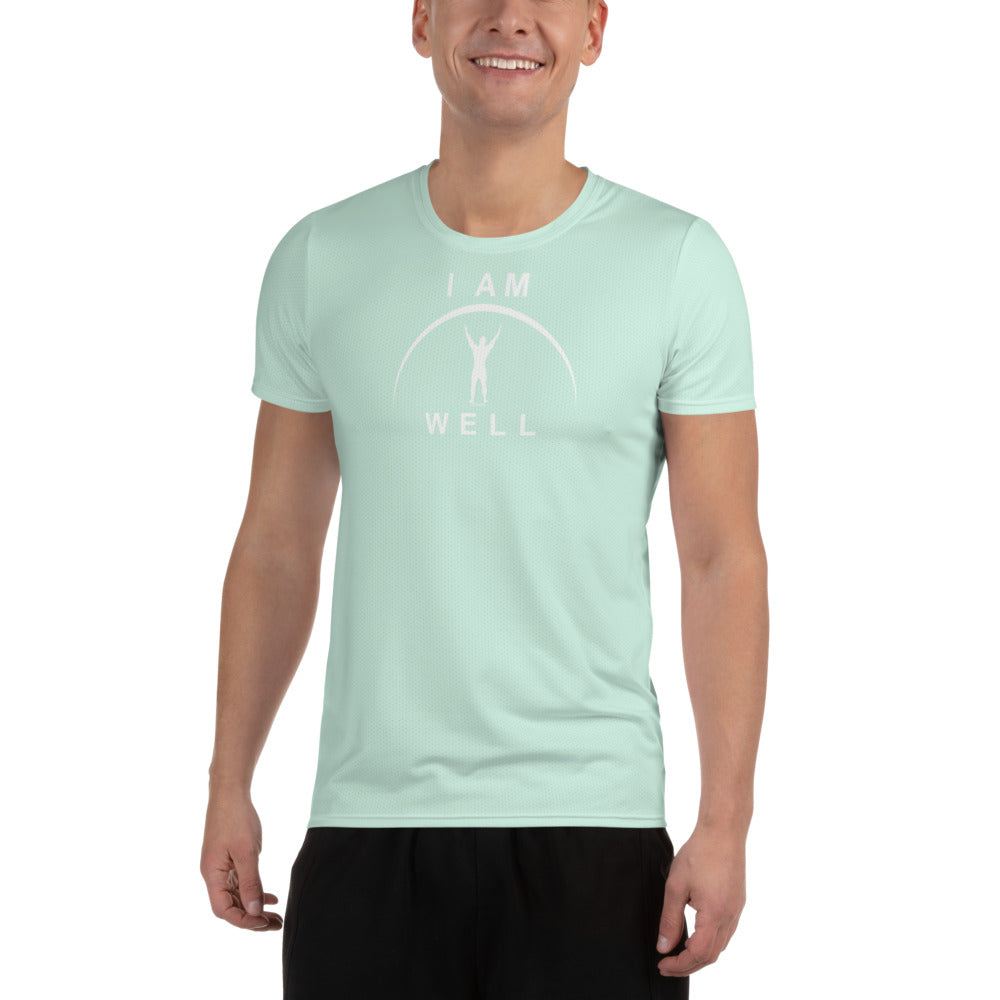 I AM WELL Men's Ultra-Lightweight Performance Athletic T-Shirt - Light Green w/ White Logo