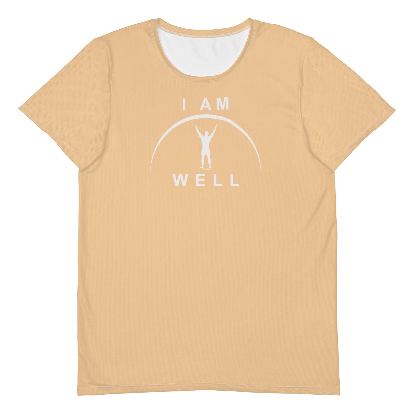 I AM WELL Men's Ultra-Lightweight Performance Athletic T-Shirt - Light Orange w/ White Logo