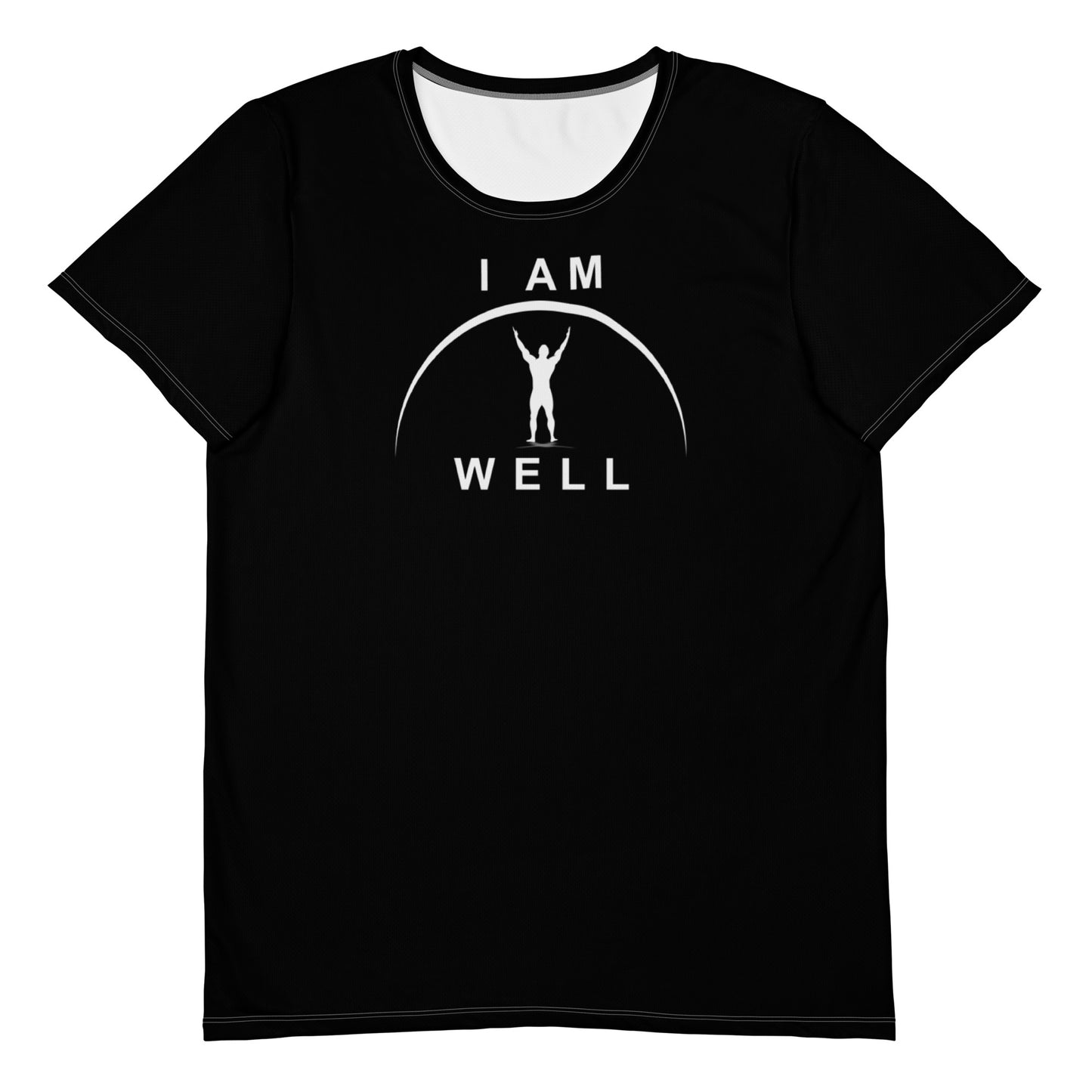 I AM WELL Men's Ultra-Lightweight Performance Athletic T-Shirt - Black w/ White Logo