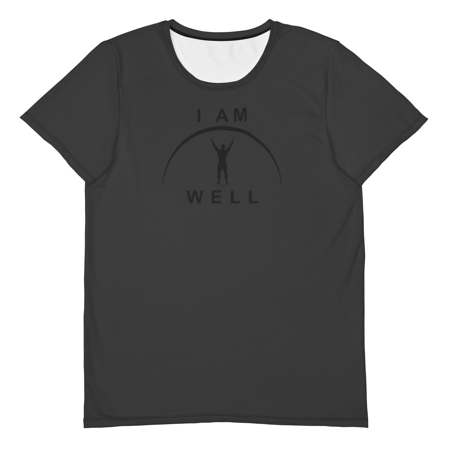 I AM WELL Men's Ultra-Lightweight Performance Athletic T-Shirt - Dark Grey w/ Black Logo