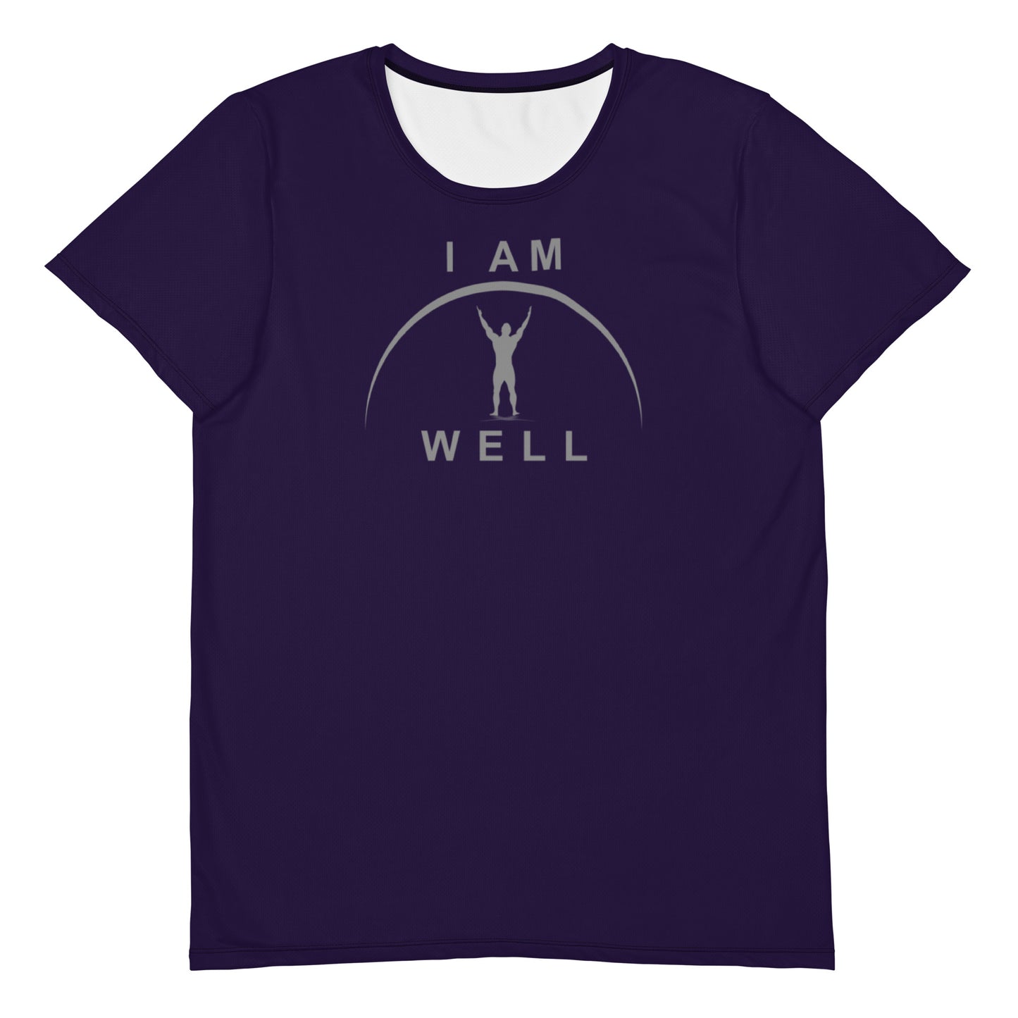 I AM WELL Men's Ultra-Lightweight Performance Athletic T-Shirt - Deep Purple w/ Grey Logo