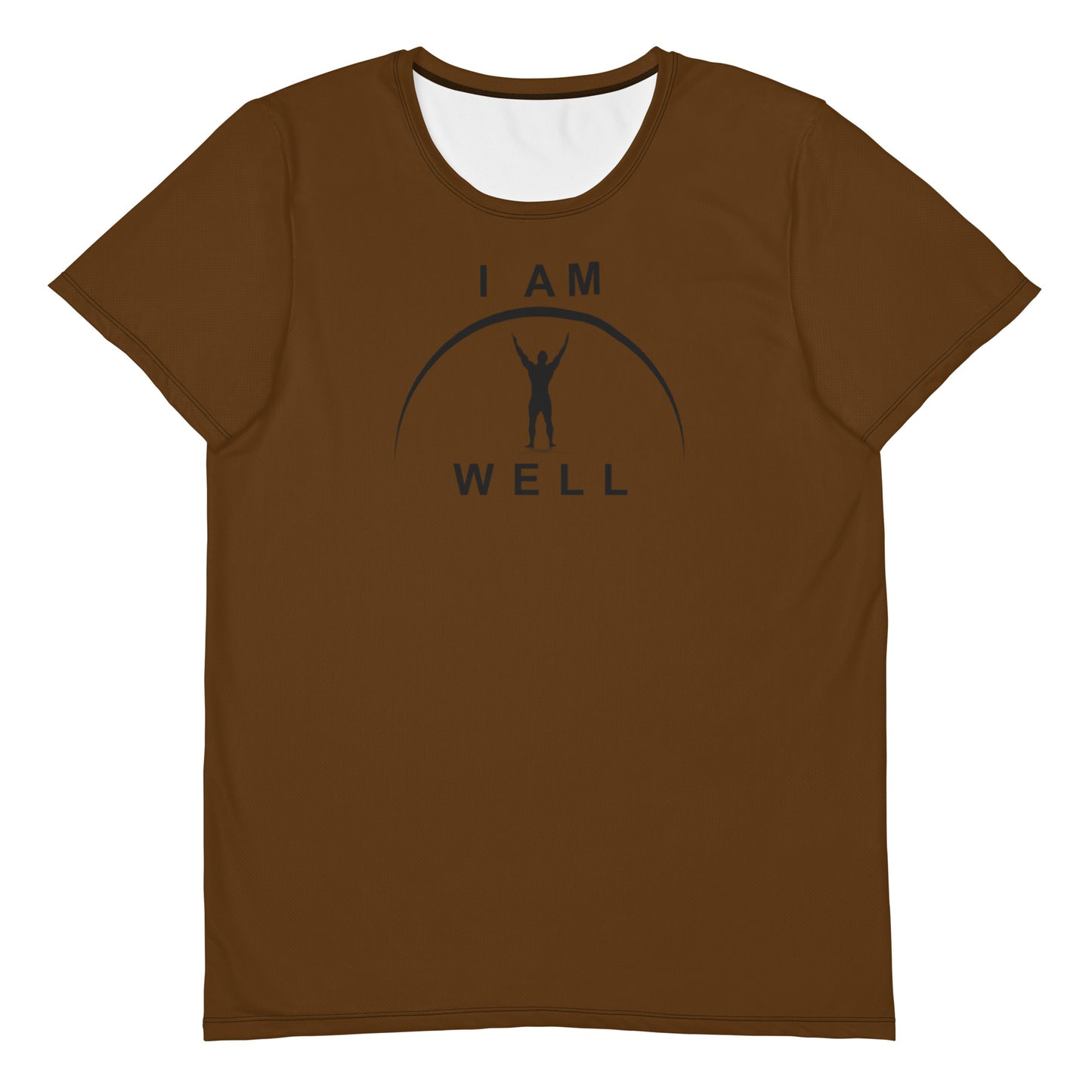 I AM WELL Men's Ultra-Lightweight Performance Athletic T-Shirt - Grizzly Brown w/ Black Logo