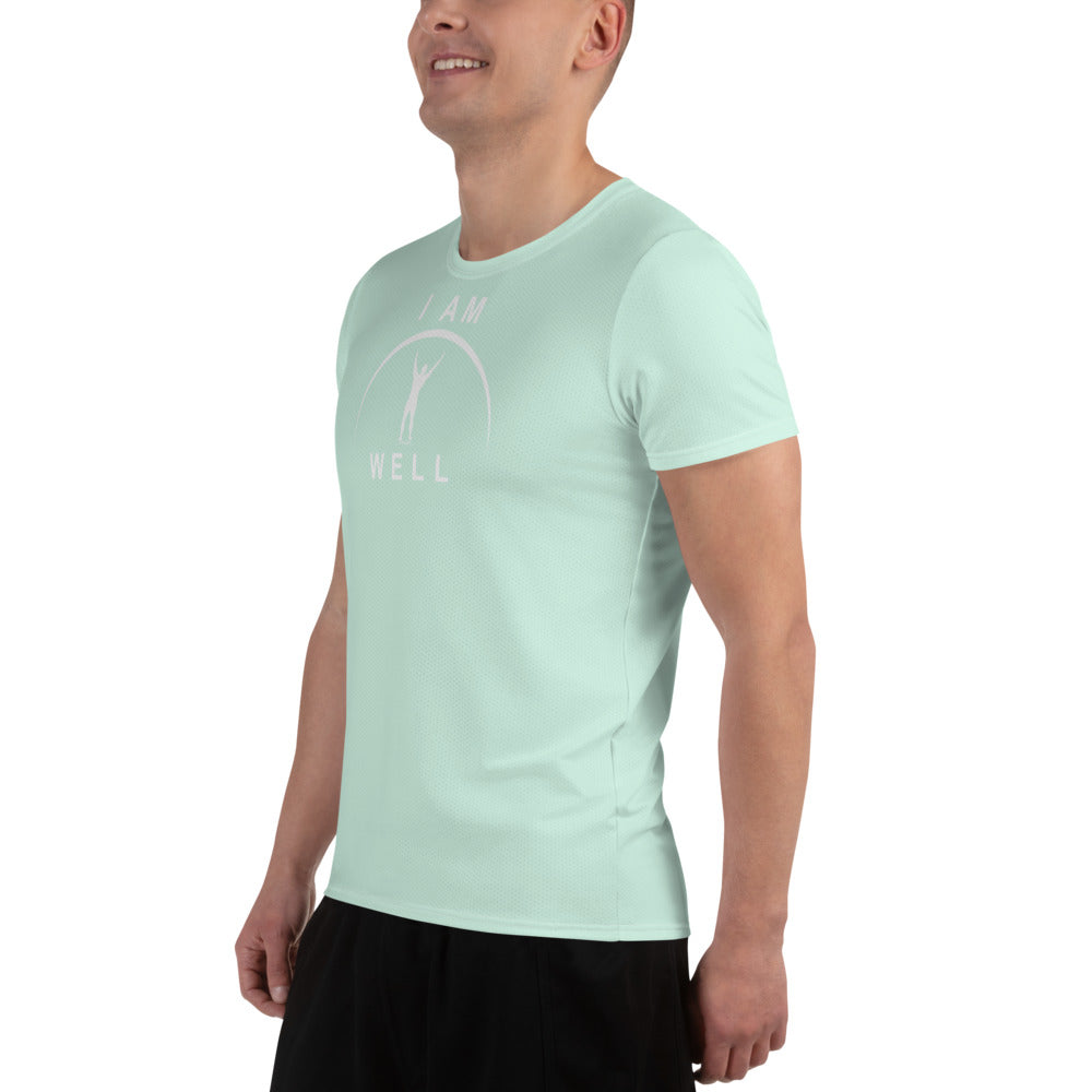 I AM WELL Men's Ultra-Lightweight Performance Athletic T-Shirt - Light Green w/ White Logo