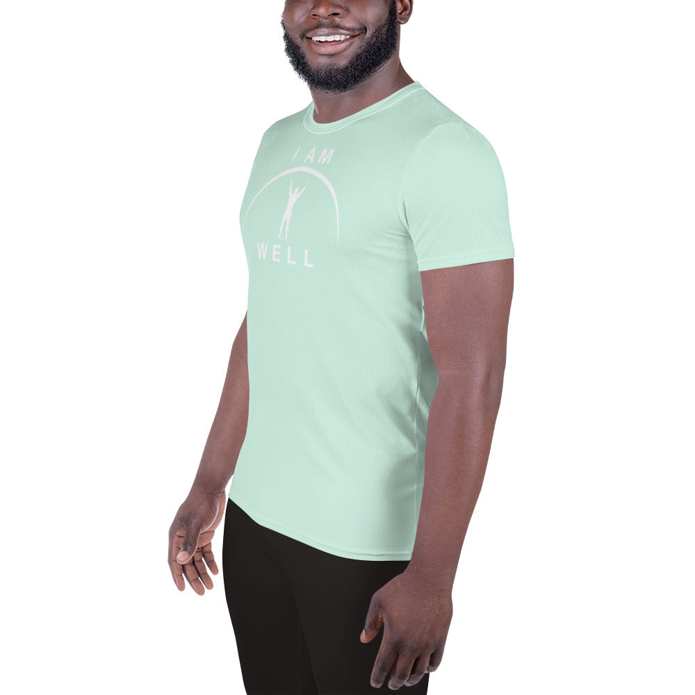 I AM WELL Men's Ultra-Lightweight Performance Athletic T-Shirt - Light Green w/ White Logo