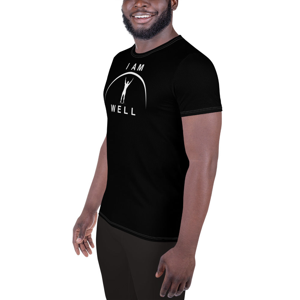 I AM WELL Men's Ultra-Lightweight Performance Athletic T-Shirt - Black w/ White Logo