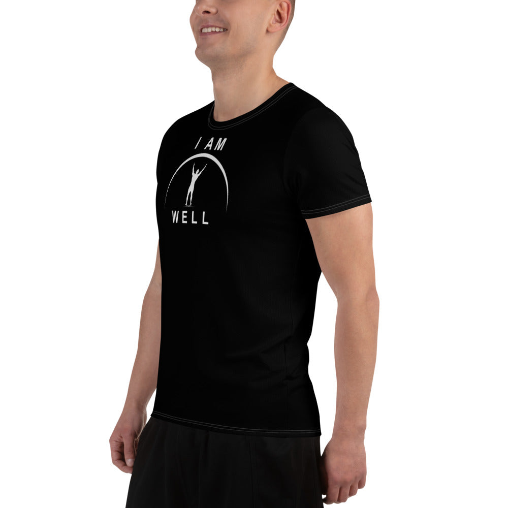 I AM WELL Men's Ultra-Lightweight Performance Athletic T-Shirt - Black w/ White Logo