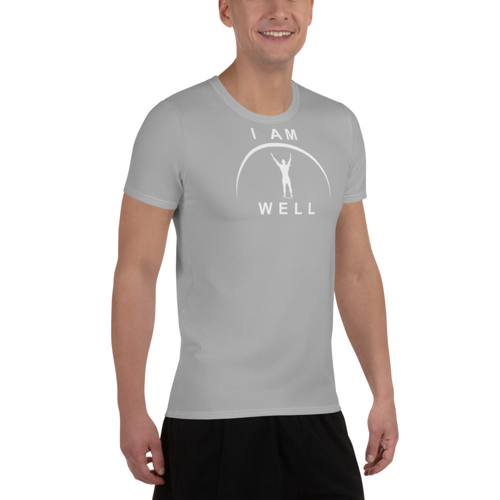 I AM WELL Men's Ultra-Lightweight Performance Athletic T-Shirt - Light Grey w/ White Logo