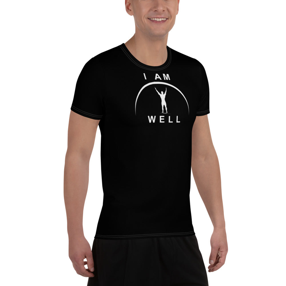 I AM WELL Men's Ultra-Lightweight Performance Athletic T-Shirt - Black w/ White Logo