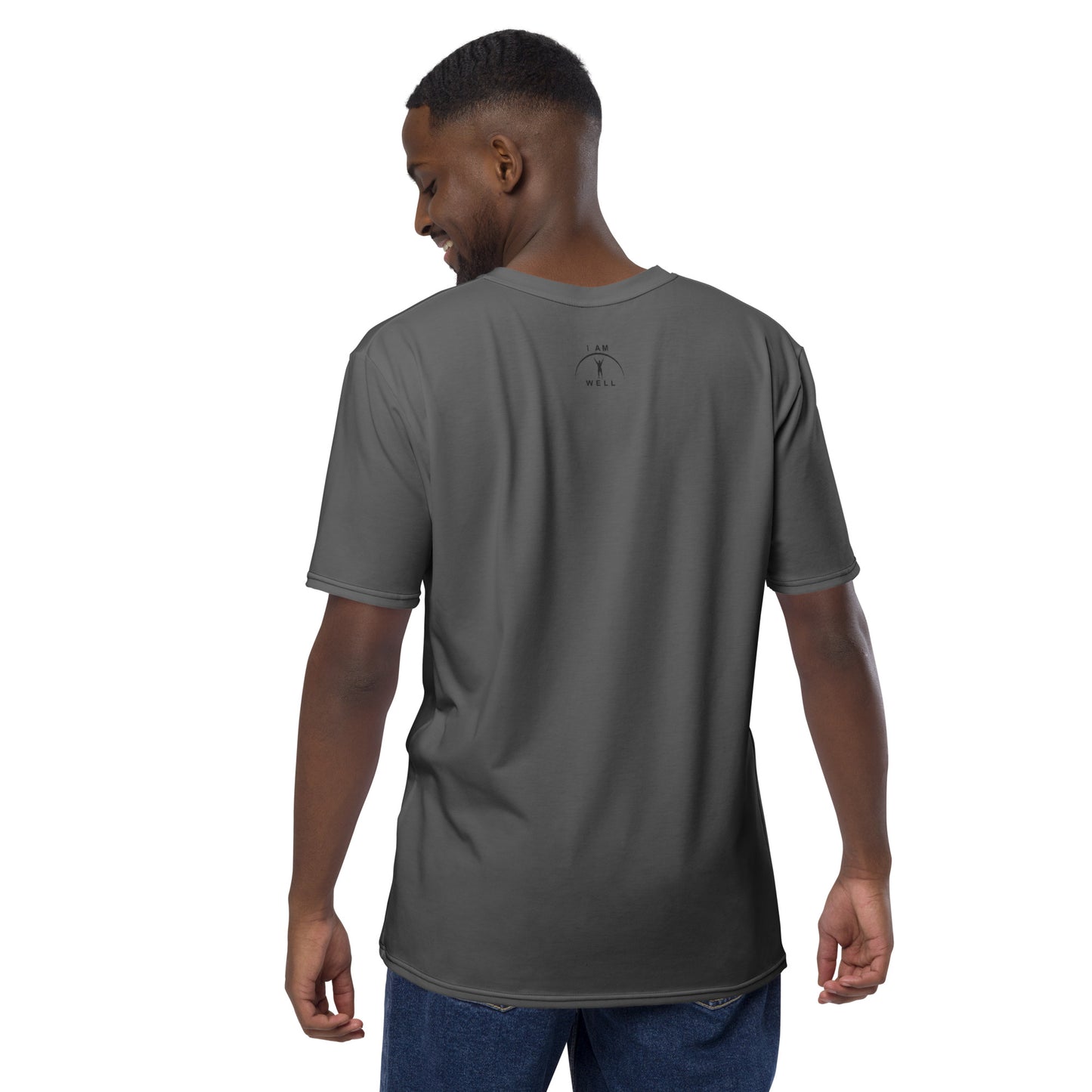 I AM WELL Men's Performance T-Shirt - Dark Grey w/ Black Logo