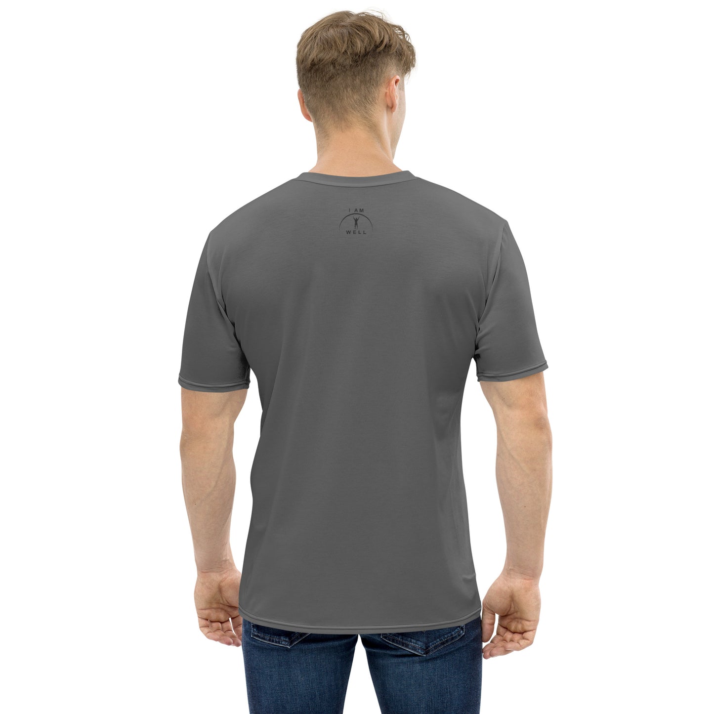 I AM WELL Men's Performance T-Shirt - Dark Grey w/ Black Logo