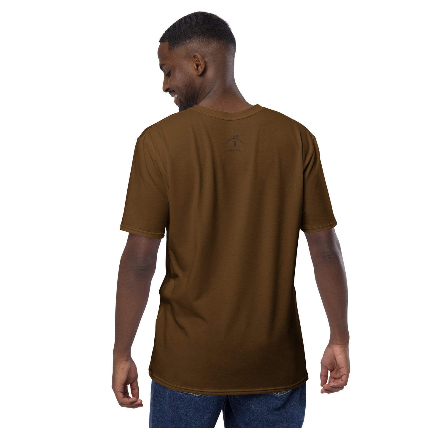 I AM WELL Men's Performance T-Shirt - Brown w/ Black Logo