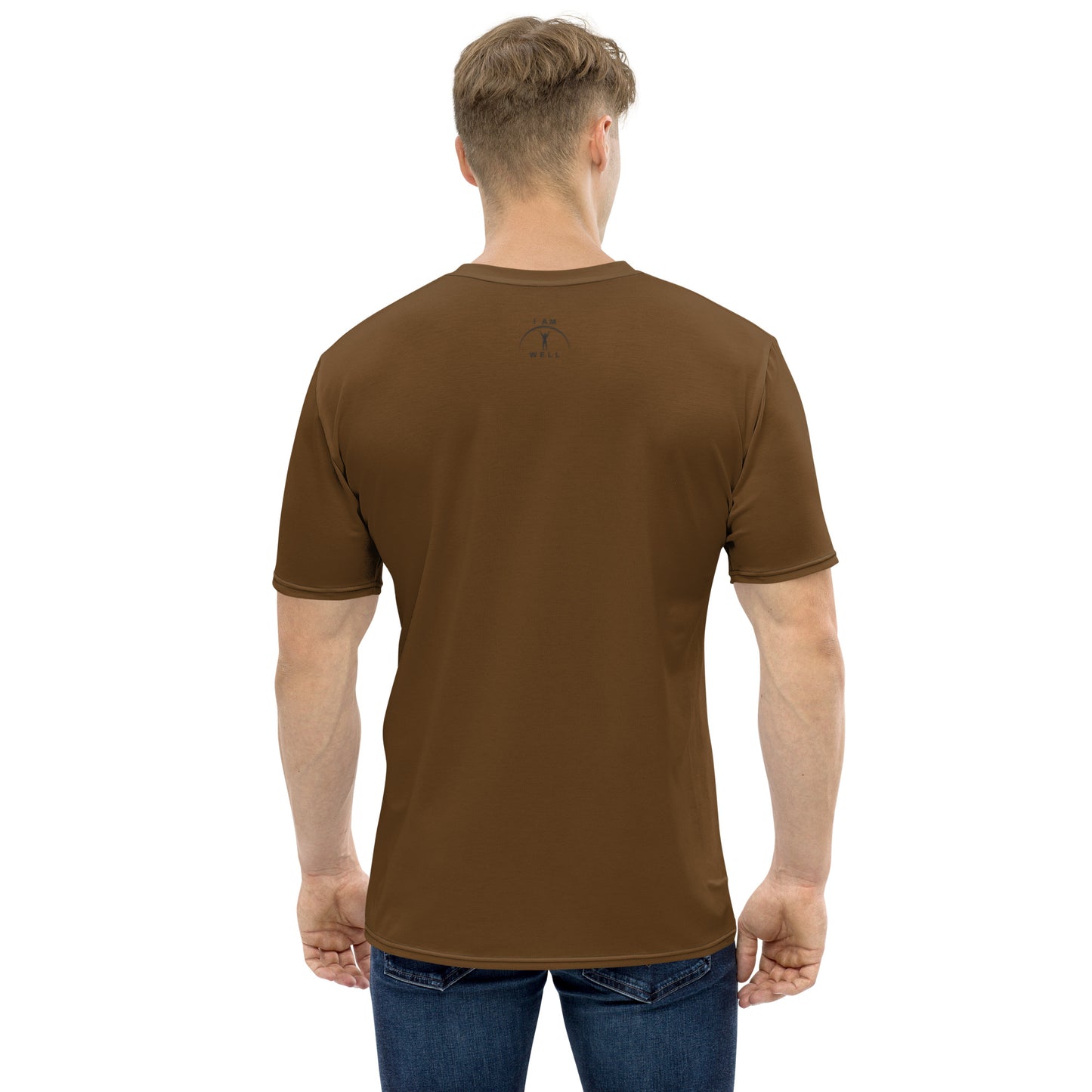 I AM WELL Men's Performance T-Shirt - Brown w/ Black Logo