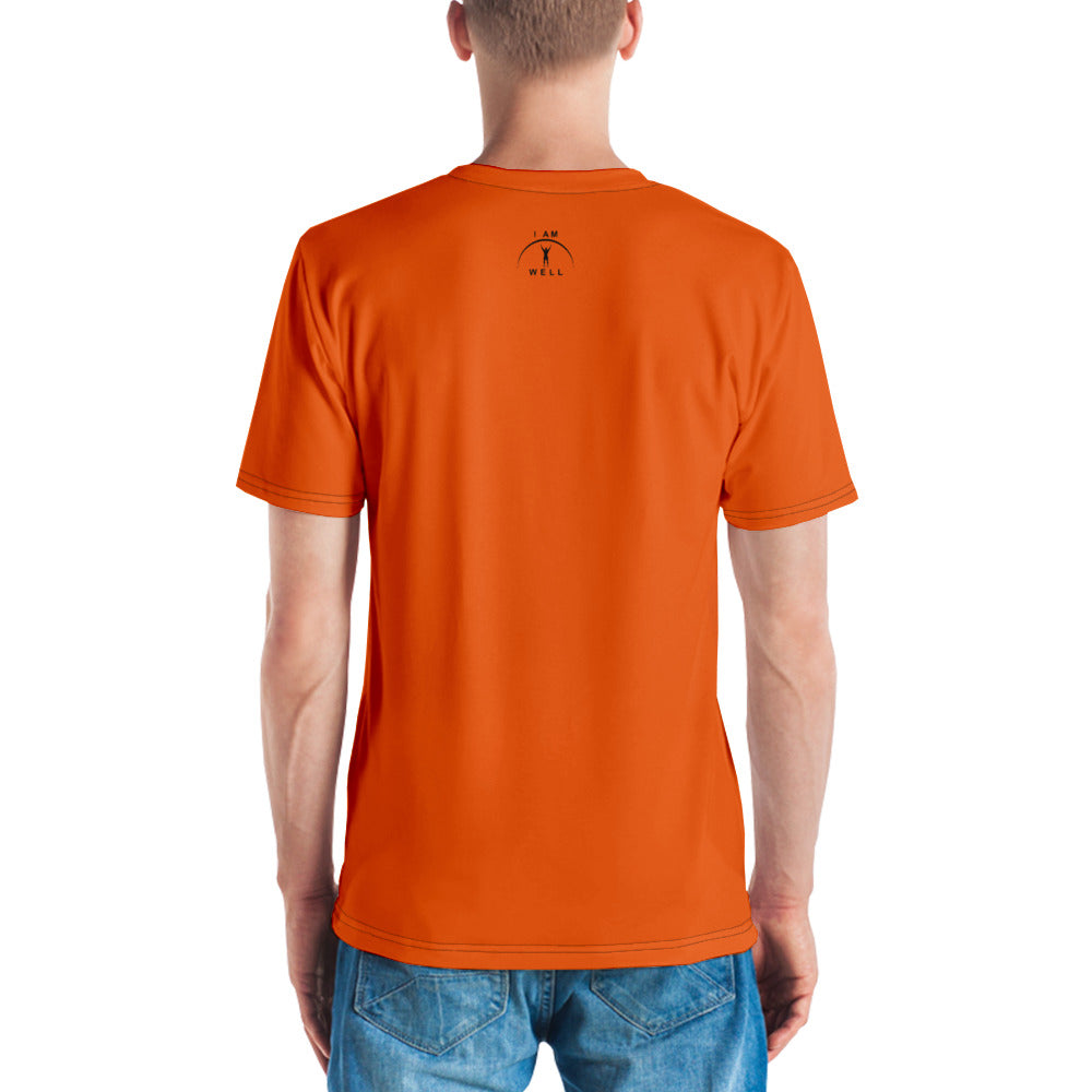 I AM WELL Men's Performance T-Shirt - Blaze Orange w/ Black Logo