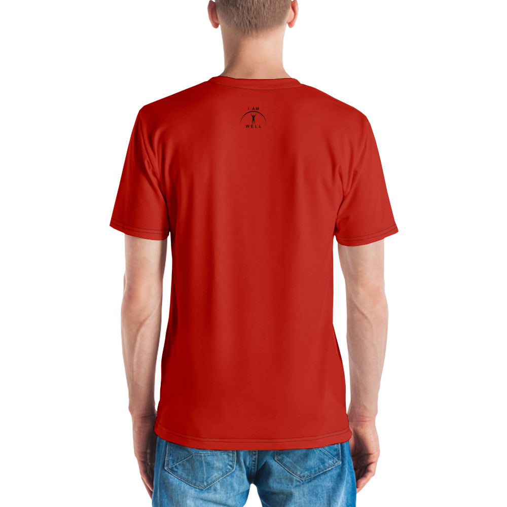 I AM WELL Men's Performance T-Shirt - Firefighter Red w/ Black Logo