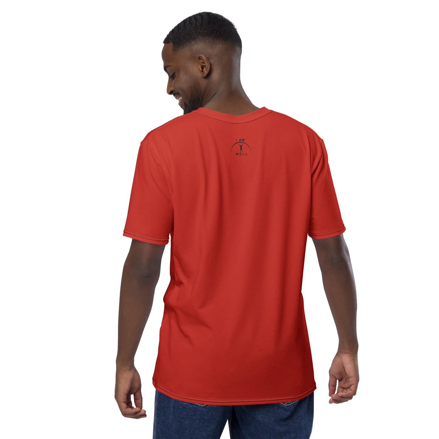 I AM WELL Men's Performance T-Shirt - Firefighter Red w/ Black Logo