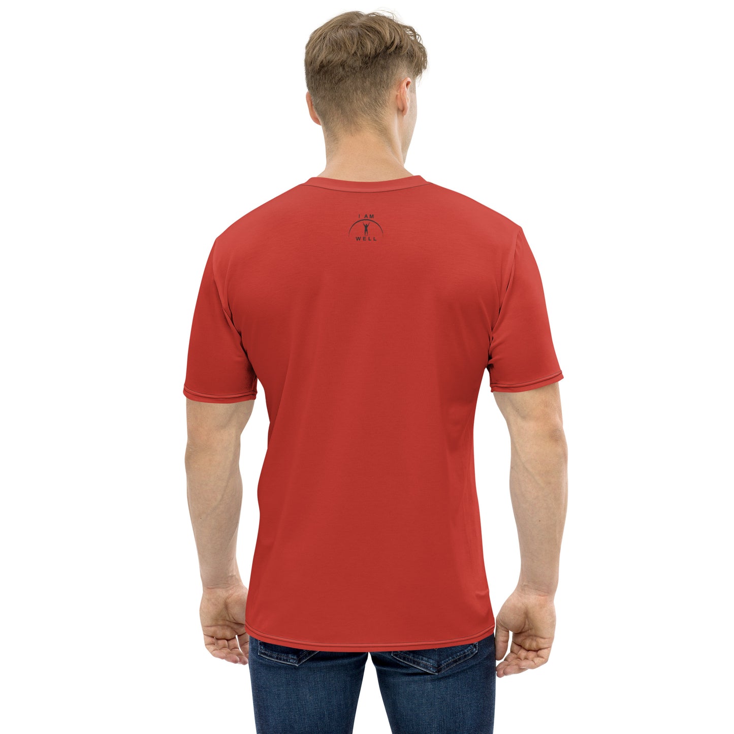 I AM WELL Men's Performance T-Shirt - Firefighter Red w/ Black Logo