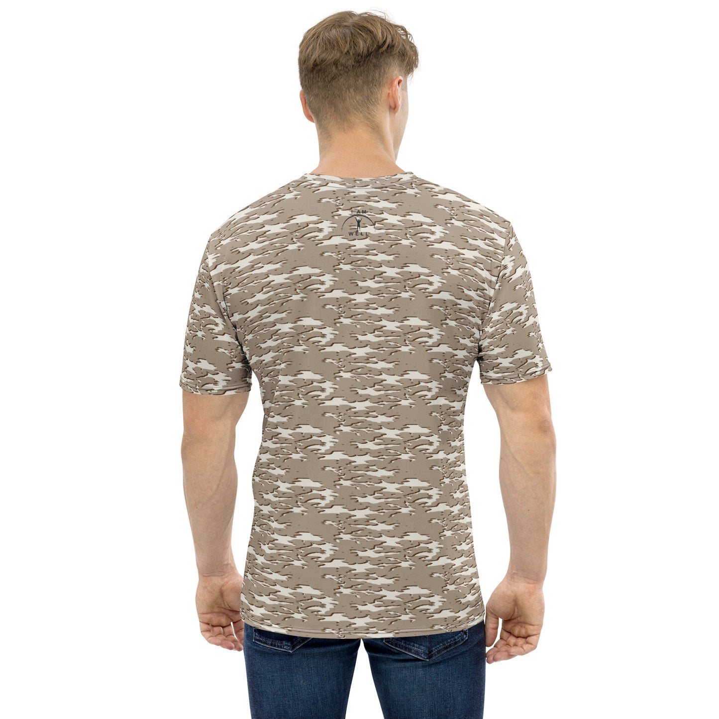 I AM WELL Men's Performance T-Shirt - Desert Camo w/ Black Logo