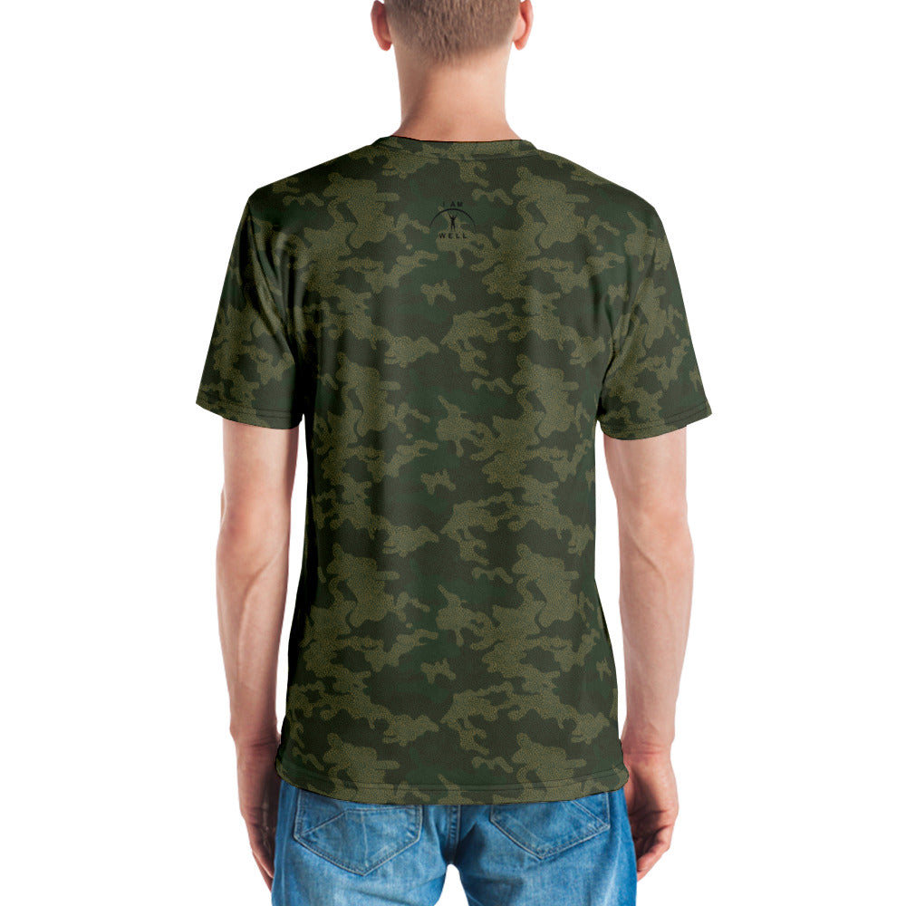 I AM WELL Men's Performance T-Shirt - American Woodland Camo w/ Black Logo