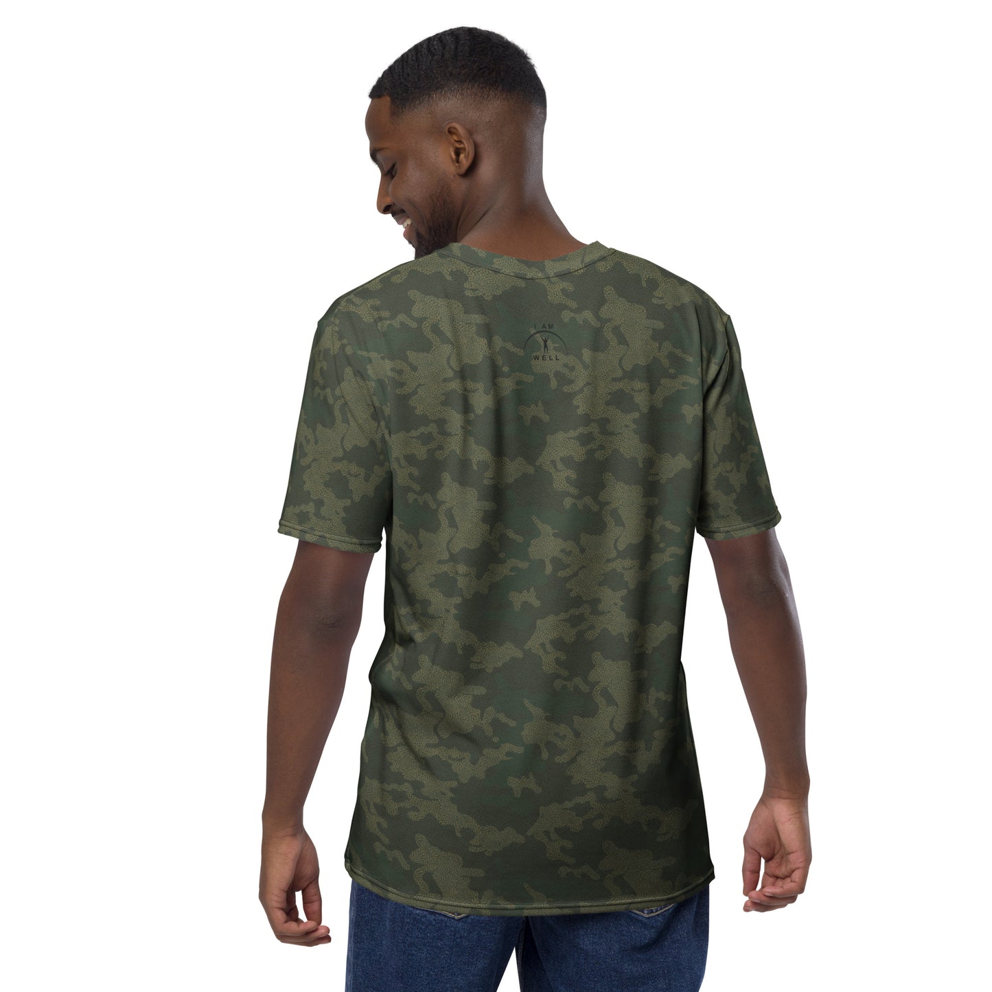 I AM WELL Men's Performance T-Shirt - American Woodland Camo w/ Black Logo