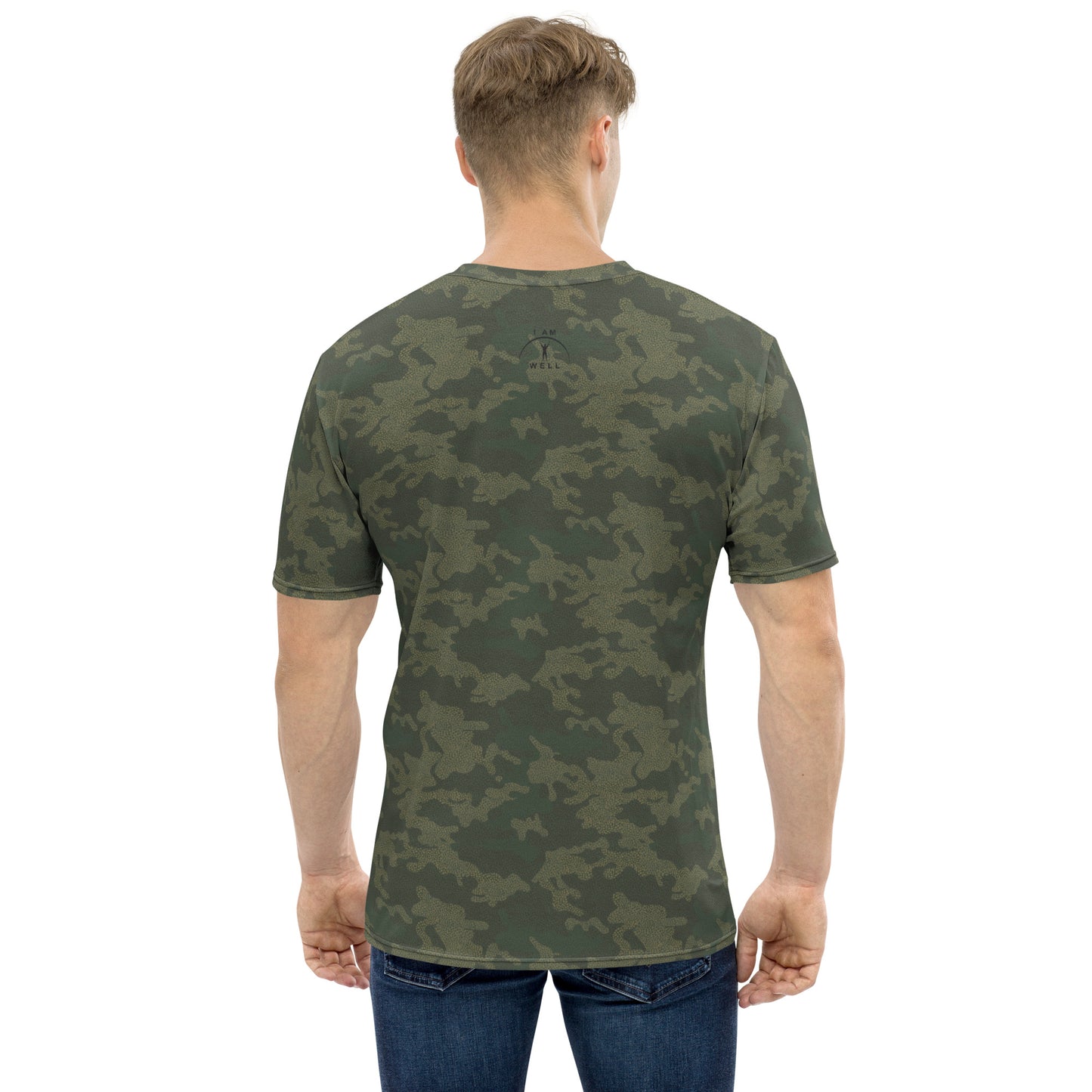 I AM WELL Men's Performance T-Shirt - American Woodland Camo w/ Black Logo