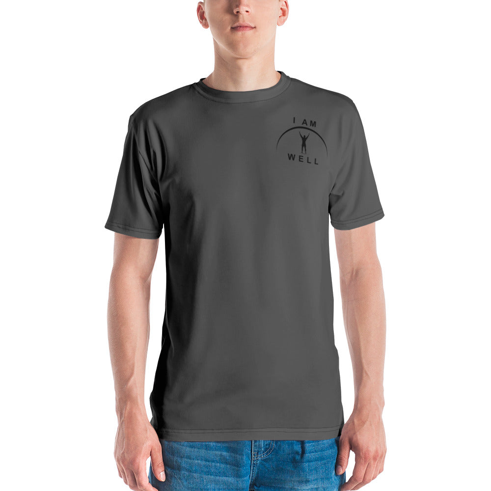 I AM WELL Men's Performance T-Shirt - Dark Grey w/ Black Logo