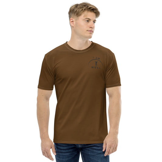 I AM WELL Men's Performance T-Shirt - Brown w/ Black Logo