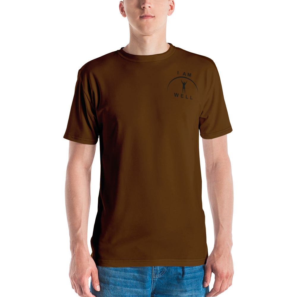 I AM WELL Men's Performance T-Shirt - Brown w/ Black Logo