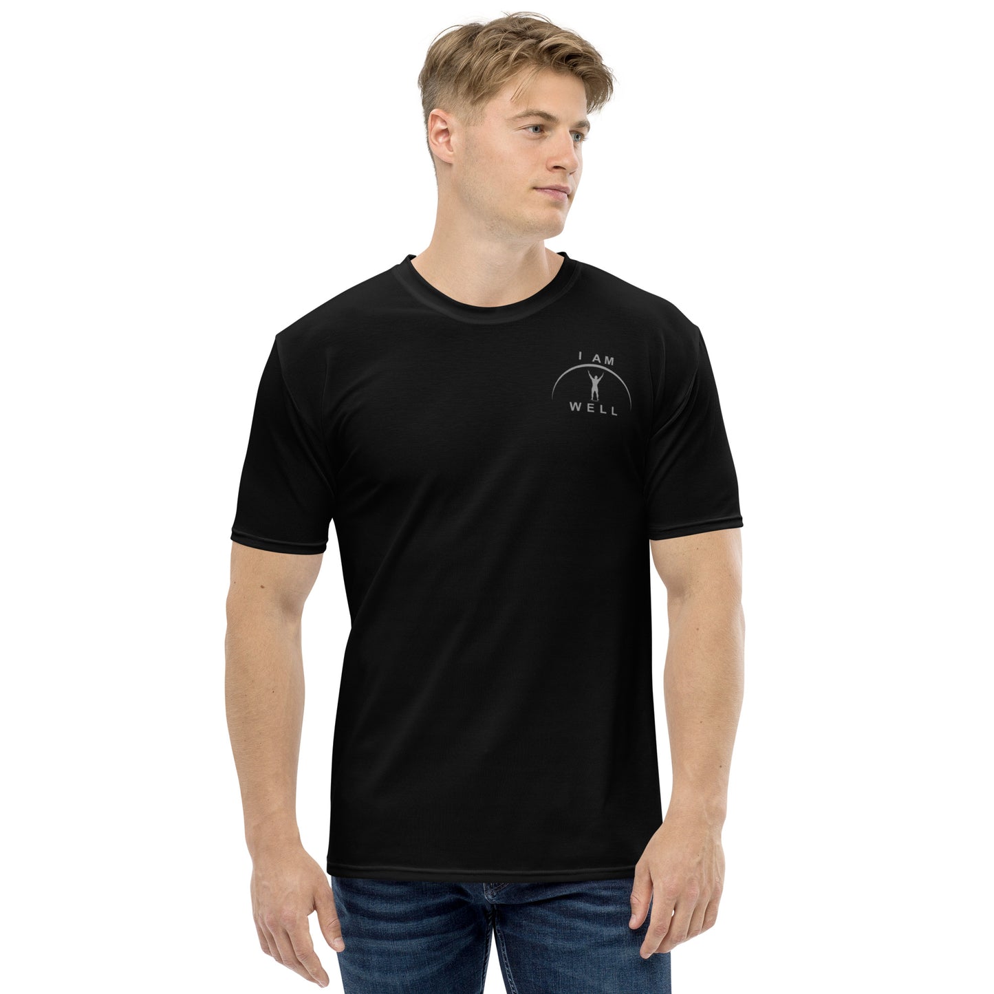 I AM WELL Men's Performance T-Shirt - Black w/ Grey Logo