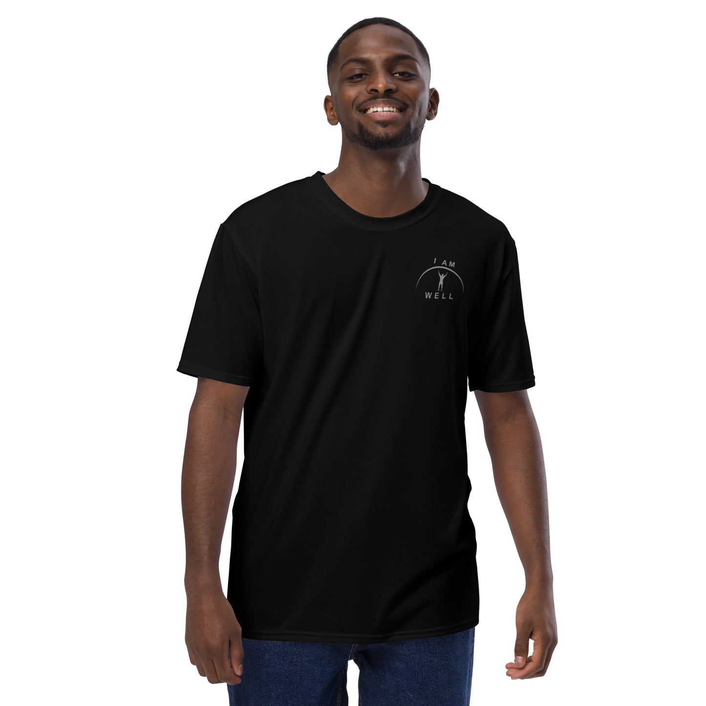 I AM WELL Men's Performance T-Shirt - Black w/ Grey Logo