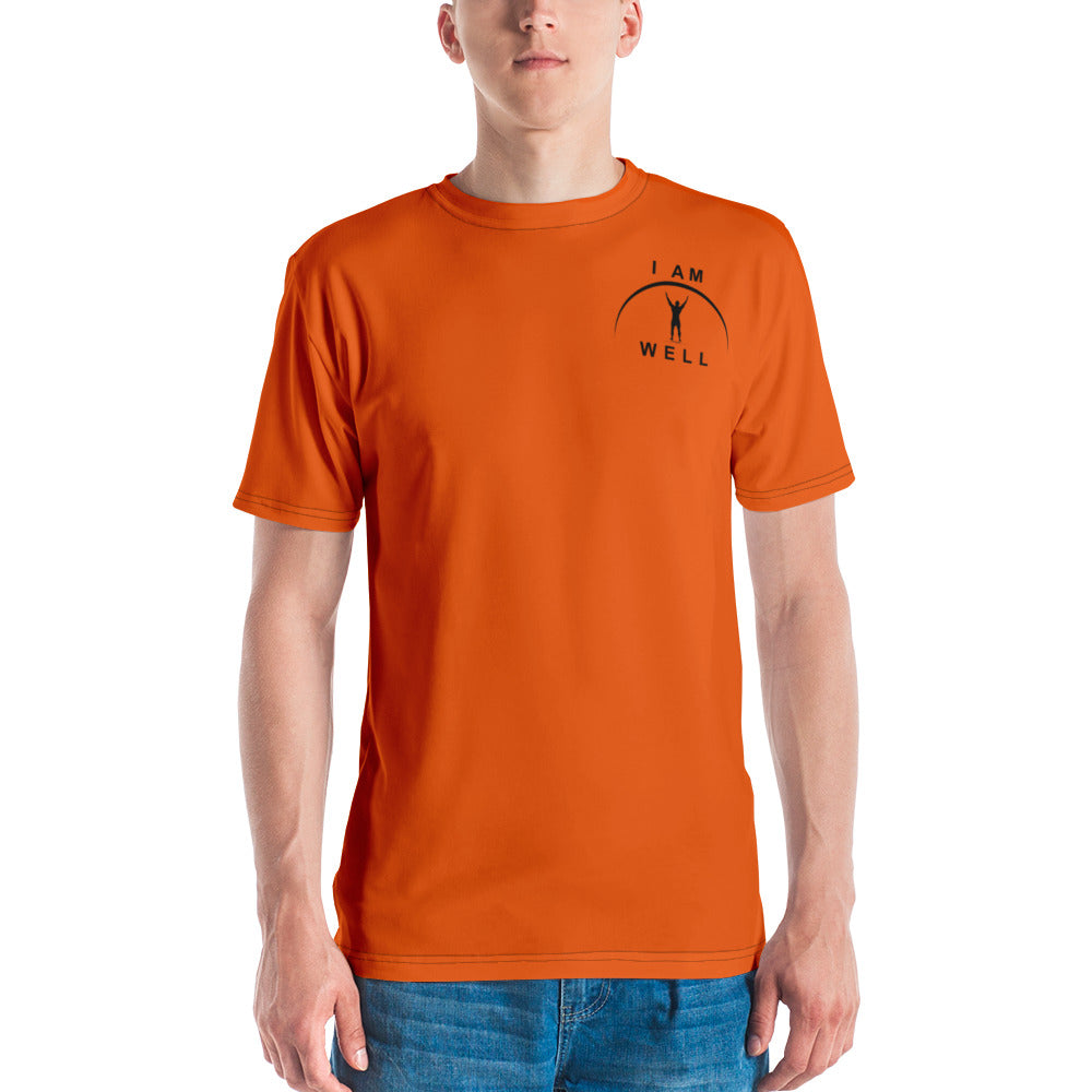 I AM WELL Men's Performance T-Shirt - Blaze Orange w/ Black Logo