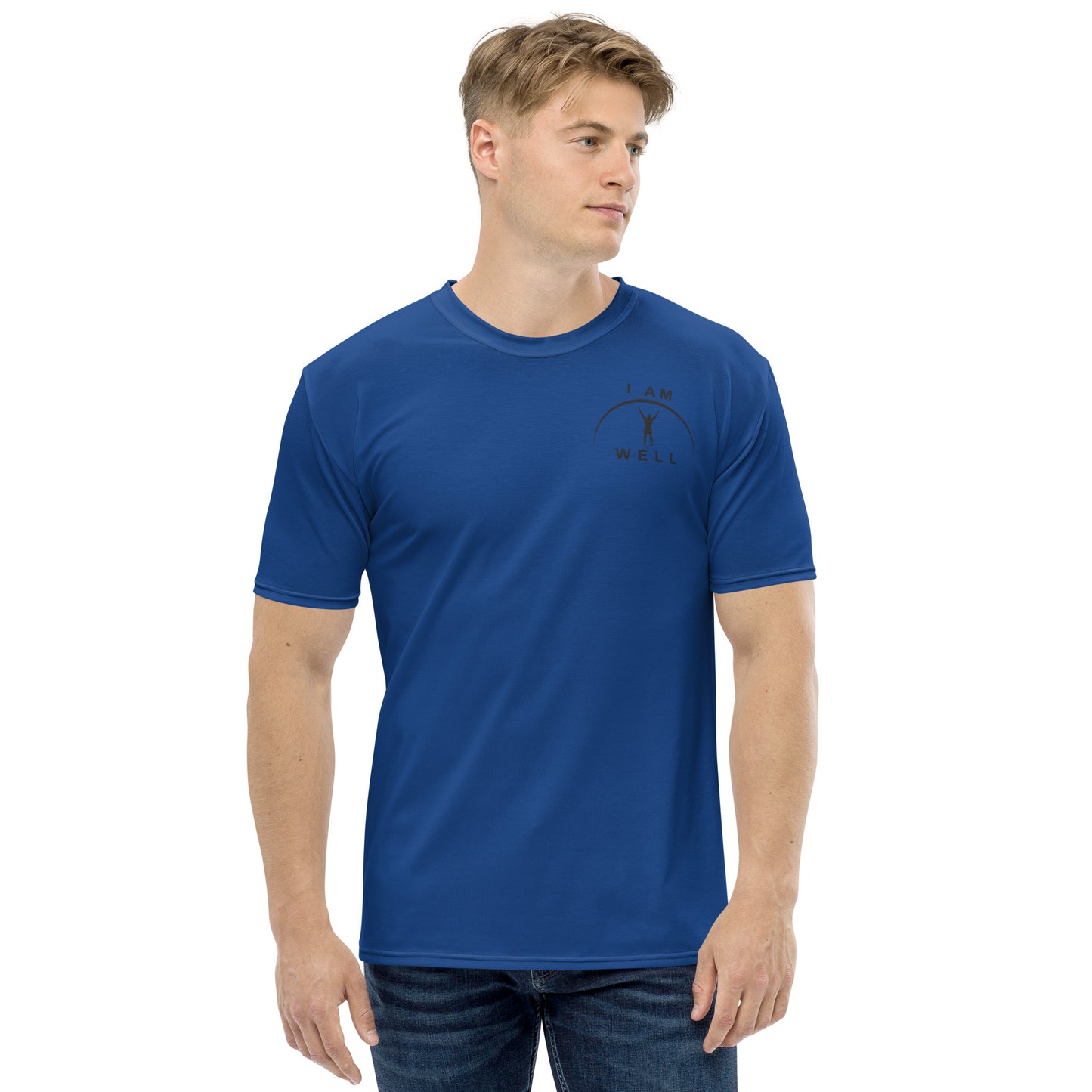 I AM WELL Men's Performance T-Shirt - Sheepdog Blue w/ Black Logo