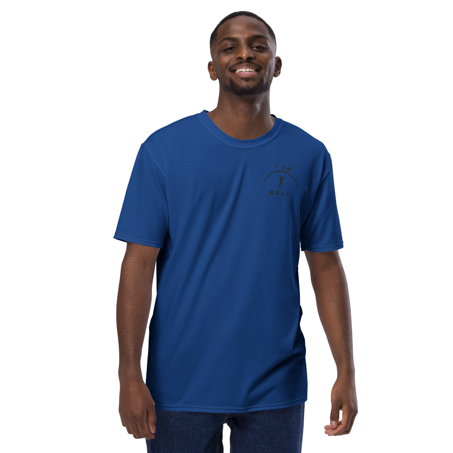 I AM WELL Men's Performance T-Shirt - Sheepdog Blue w/ Black Logo