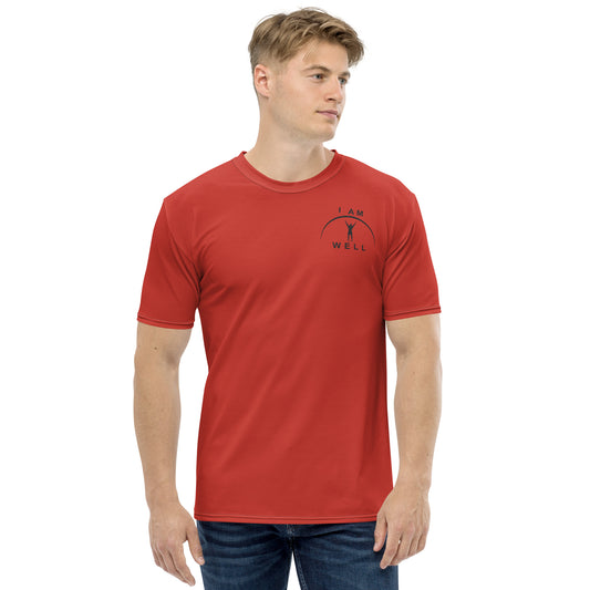 I AM WELL Men's Performance T-Shirt - Firefighter Red w/ Black Logo