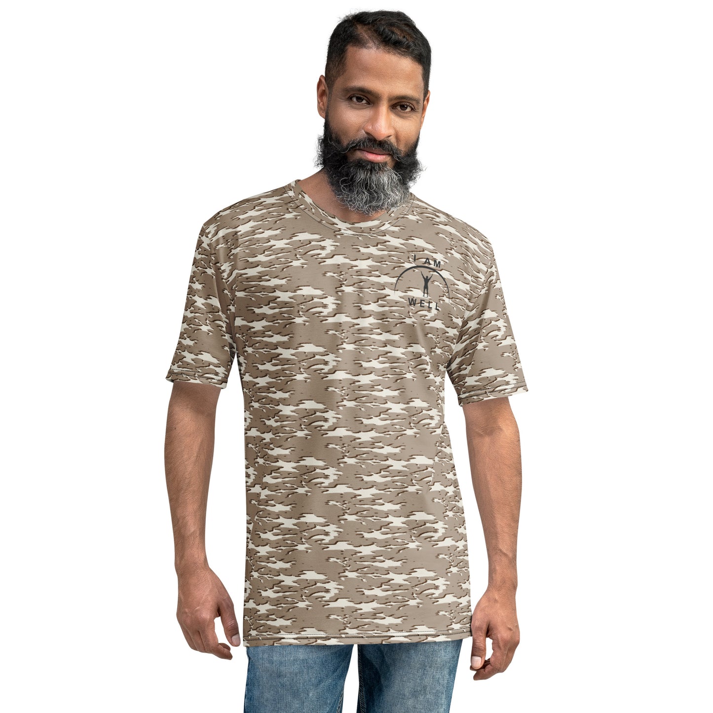 I AM WELL Men's Performance T-Shirt - Desert Camo w/ Black Logo