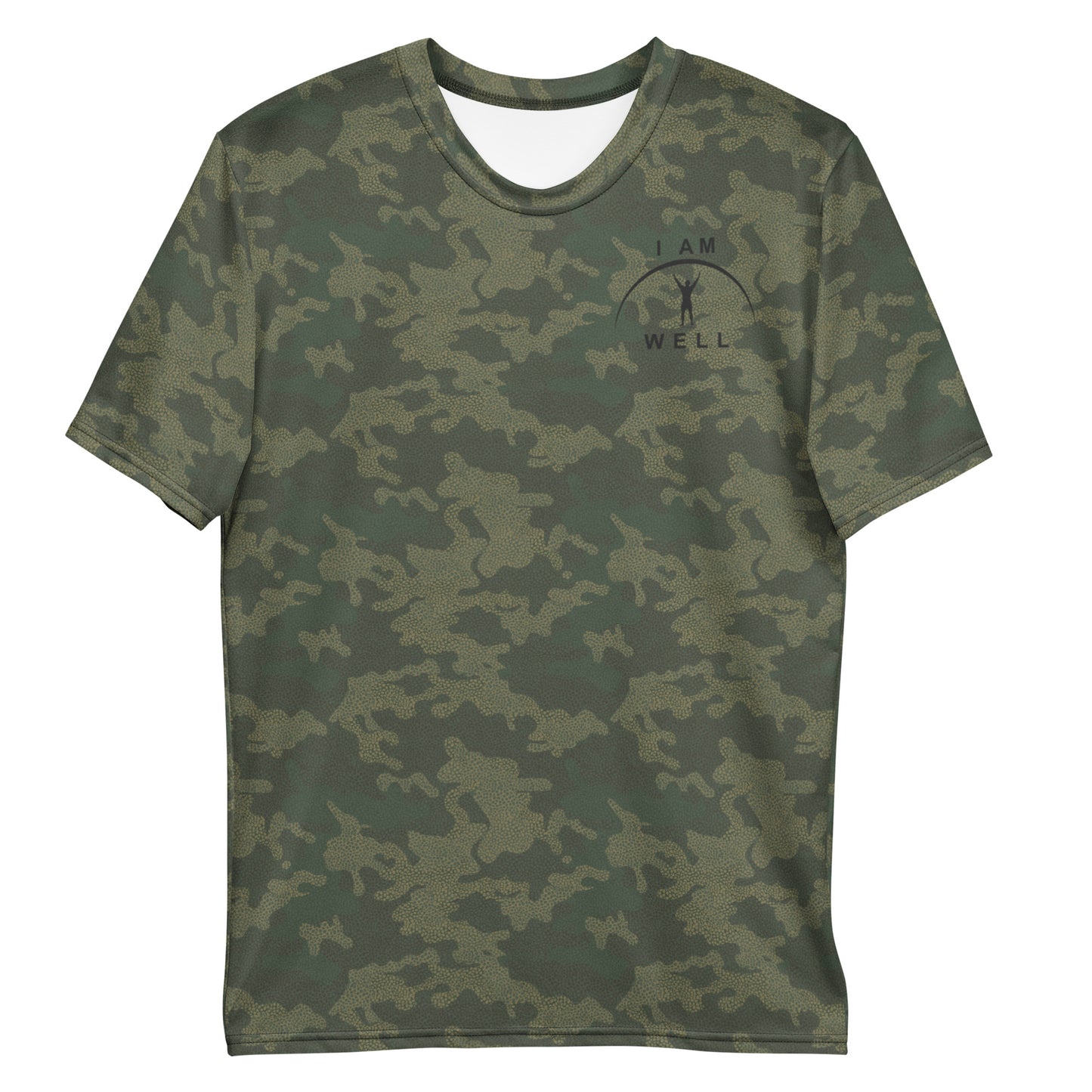 I AM WELL Men's Performance T-Shirt - American Woodland Camo w/ Black Logo