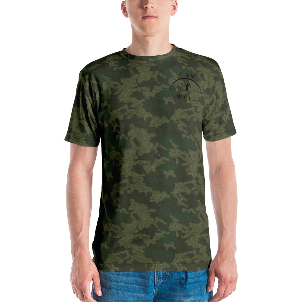 I AM WELL Men's Performance T-Shirt - American Woodland Camo w/ Black Logo